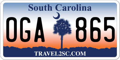 SC license plate OGA865