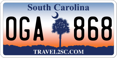 SC license plate OGA868
