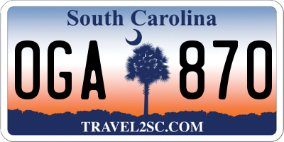 SC license plate OGA870