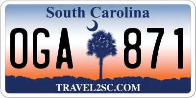 SC license plate OGA871