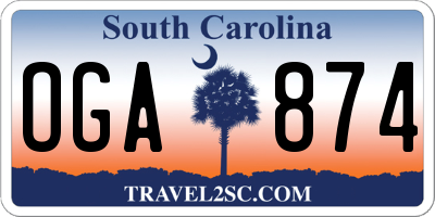 SC license plate OGA874