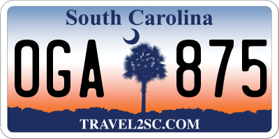 SC license plate OGA875
