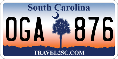 SC license plate OGA876