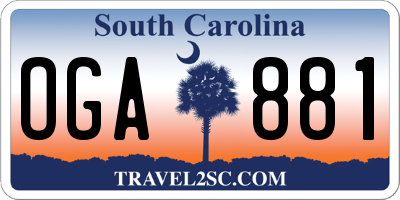 SC license plate OGA881
