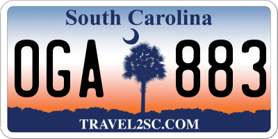 SC license plate OGA883