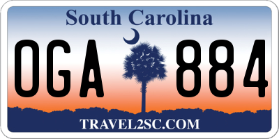 SC license plate OGA884