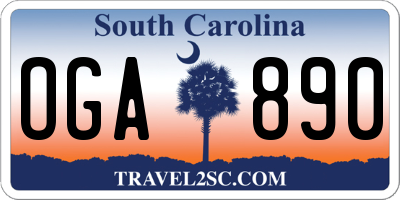 SC license plate OGA890