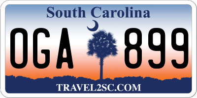 SC license plate OGA899