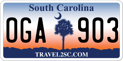 SC license plate OGA903
