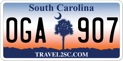SC license plate OGA907