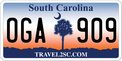 SC license plate OGA909