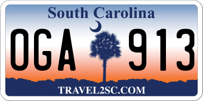 SC license plate OGA913