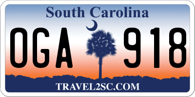 SC license plate OGA918
