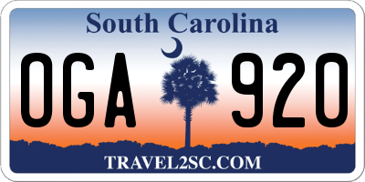 SC license plate OGA920