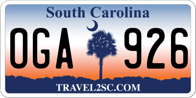 SC license plate OGA926