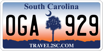 SC license plate OGA929