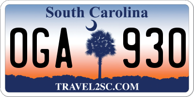 SC license plate OGA930