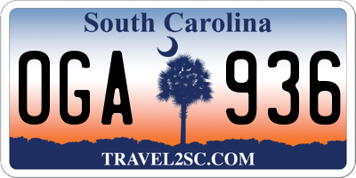 SC license plate OGA936