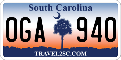SC license plate OGA940