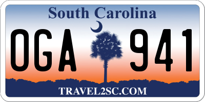 SC license plate OGA941