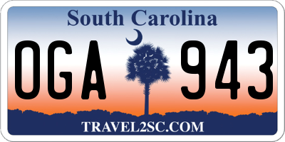 SC license plate OGA943