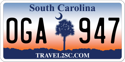 SC license plate OGA947