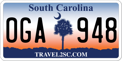 SC license plate OGA948