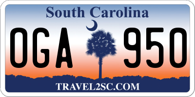 SC license plate OGA950