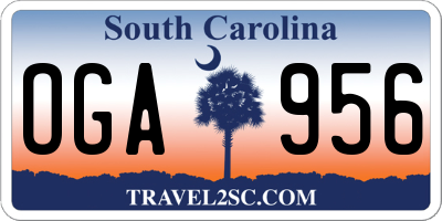 SC license plate OGA956