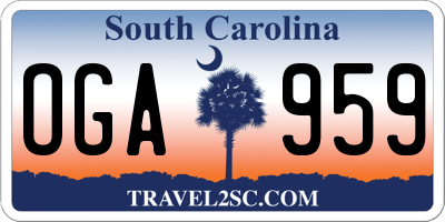SC license plate OGA959
