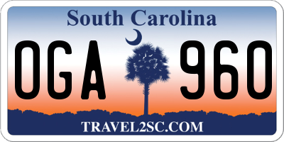 SC license plate OGA960