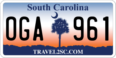 SC license plate OGA961