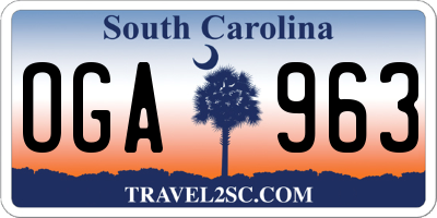 SC license plate OGA963