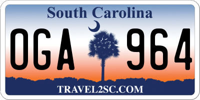SC license plate OGA964