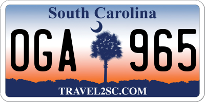 SC license plate OGA965