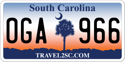 SC license plate OGA966