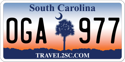 SC license plate OGA977
