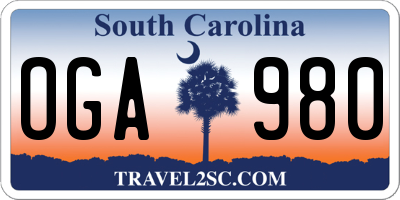 SC license plate OGA980