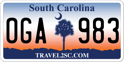 SC license plate OGA983