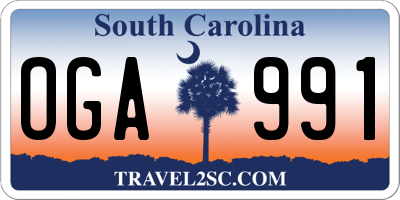 SC license plate OGA991