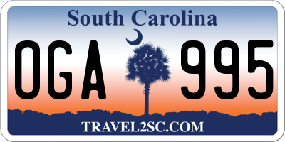 SC license plate OGA995
