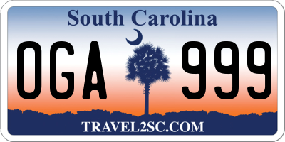 SC license plate OGA999