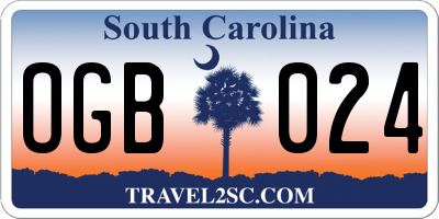 SC license plate OGB024