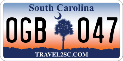 SC license plate OGB047