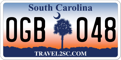 SC license plate OGB048