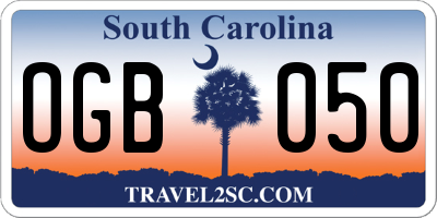 SC license plate OGB050
