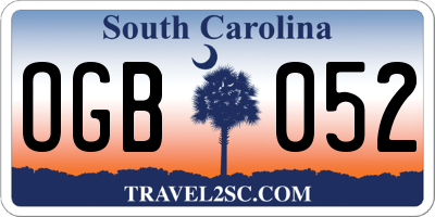 SC license plate OGB052
