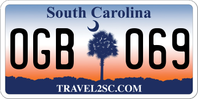 SC license plate OGB069