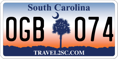 SC license plate OGB074