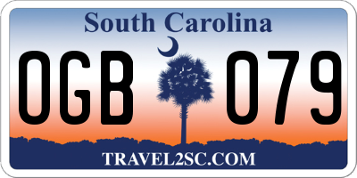 SC license plate OGB079